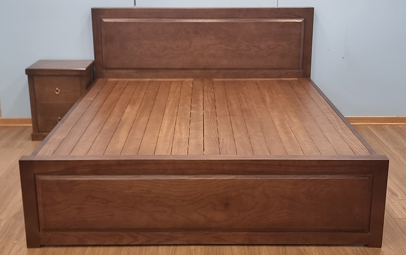 Giường ngủ đơn giản gỗ sồi
