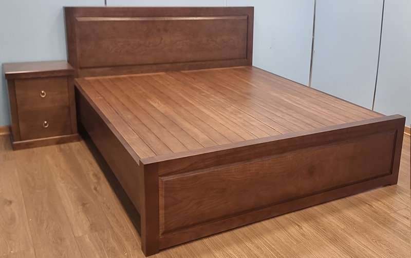 Giường ngủ đơn giản gỗ sồi