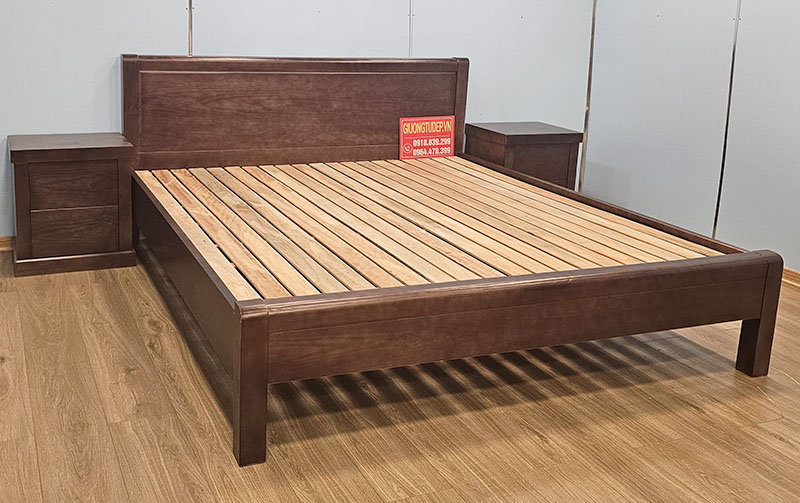 Giường Ngủ Chân Cao Gỗ Sồi