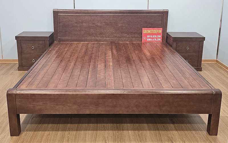 Giường Ngủ Chân Cao Gỗ Sồi