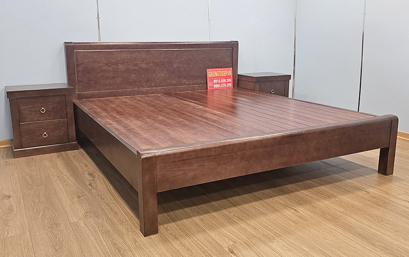 Giường Ngủ Chân Cao Gỗ Sồi