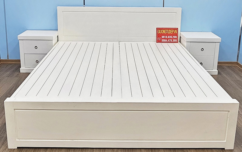 Giường Ngủ Màu Trắng Đẹp Hiện Đại