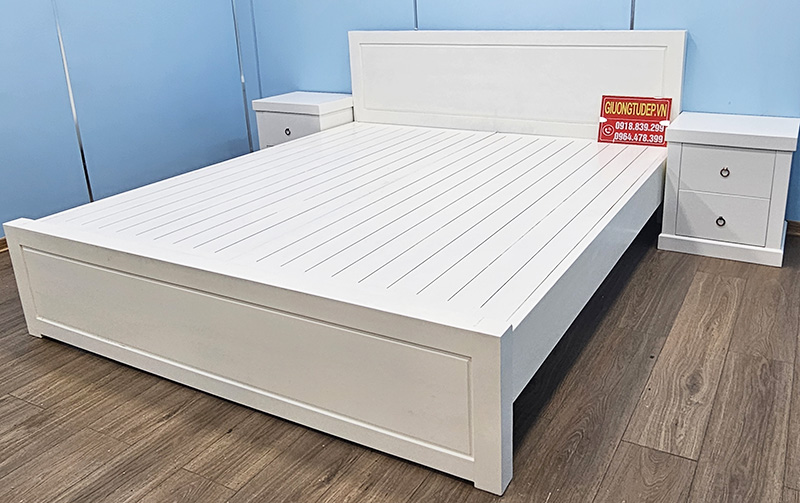 Giường Ngủ Màu Trắng Đẹp Hiện Đại