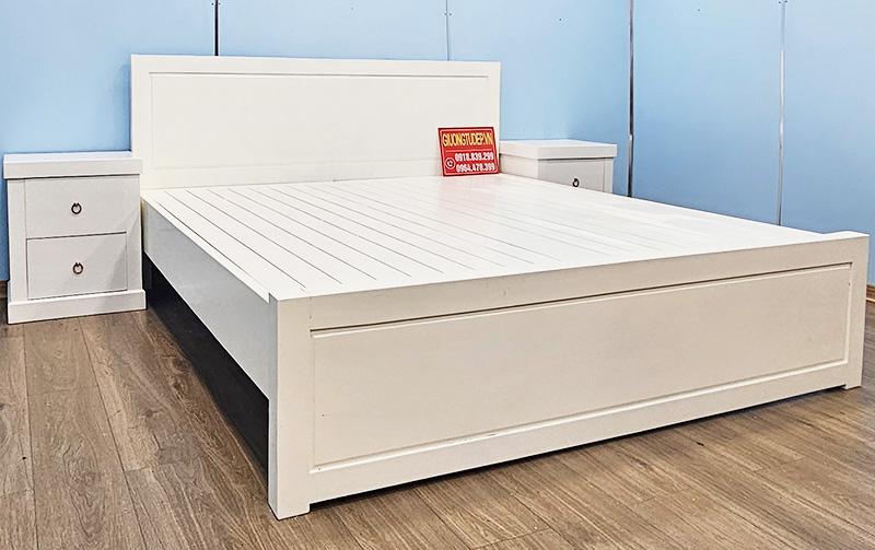 Giường Ngủ Màu Trắng Đẹp Hiện Đại