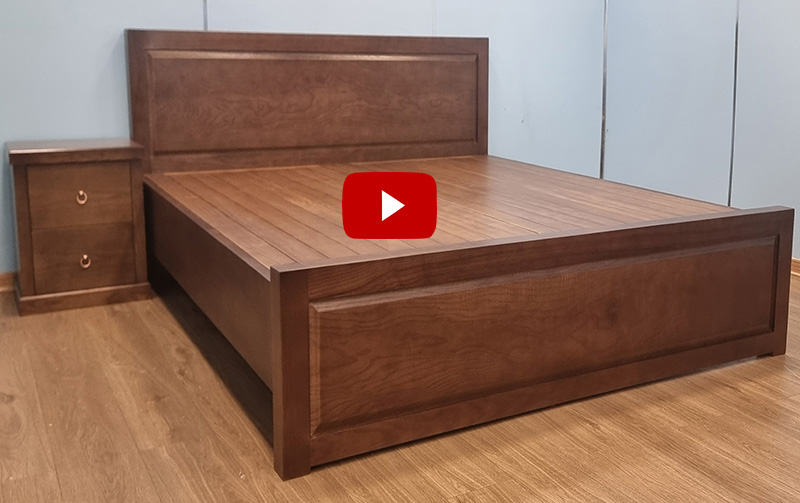 Giường ngủ đơn giản gỗ sồi