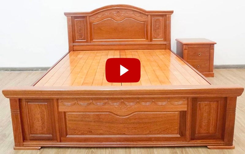 Giường ngủ gỗ xoan đào GX11