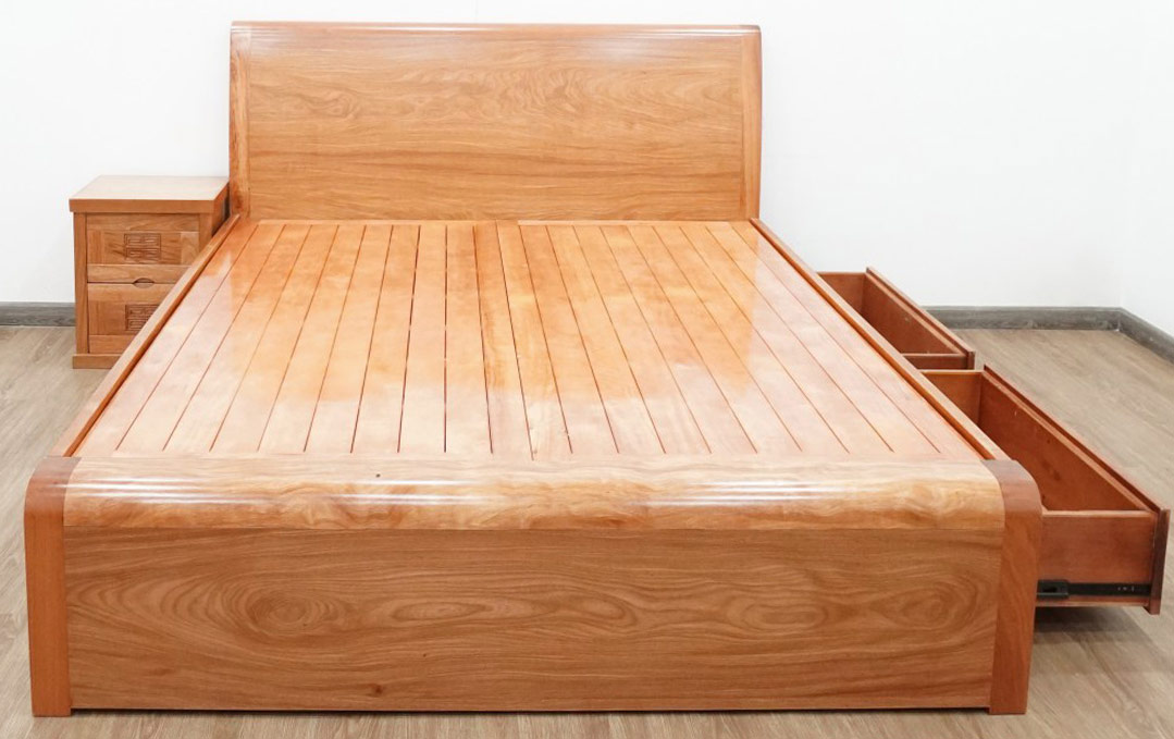 Giường ngủ ngăn kéo gỗ đinh hương G97