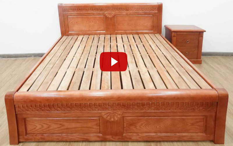 Giường giá rẻ gỗ sồi