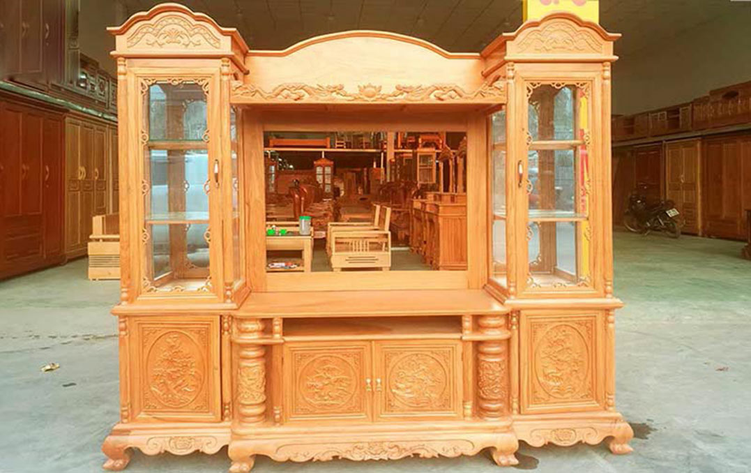 Kệ tivi gỗ gõ đỏ TV18